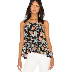 $198 Joie Womens XS Derwen Silk Floral Spaghetti Straps Racer Back Tank Top